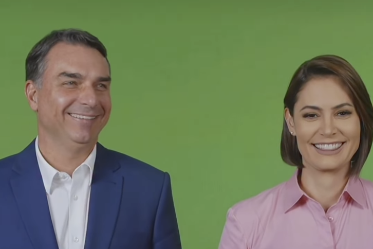 Flávio e Michelle Bolsonaro