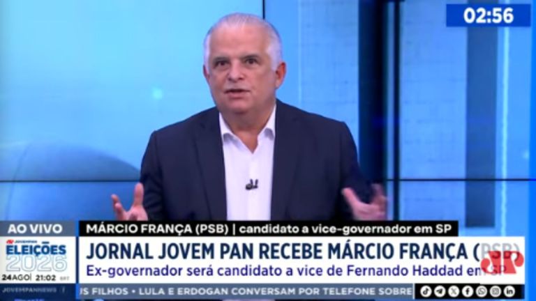Márcio França em sabatina na Jovem Pan