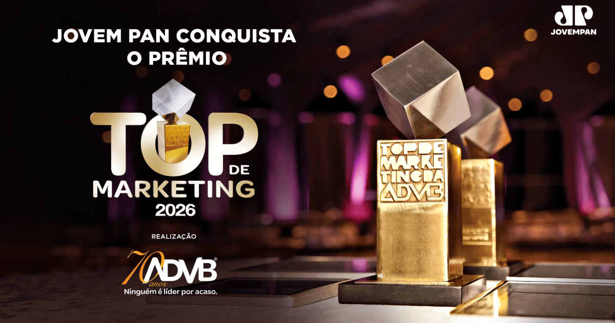 Jovem Pan conquista o Prêmio Top De Marketing 2026 na categoria destaque de comunicação