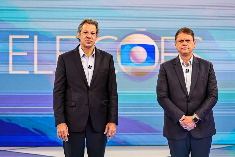 “Zero a zero”: campanha de Tarcísio vê debate morno com Haddad, mas com vantagem