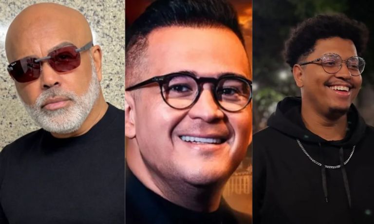 Cantor Rick Sollo, empresário Bruno Avelar e videomaker Paulo Soares