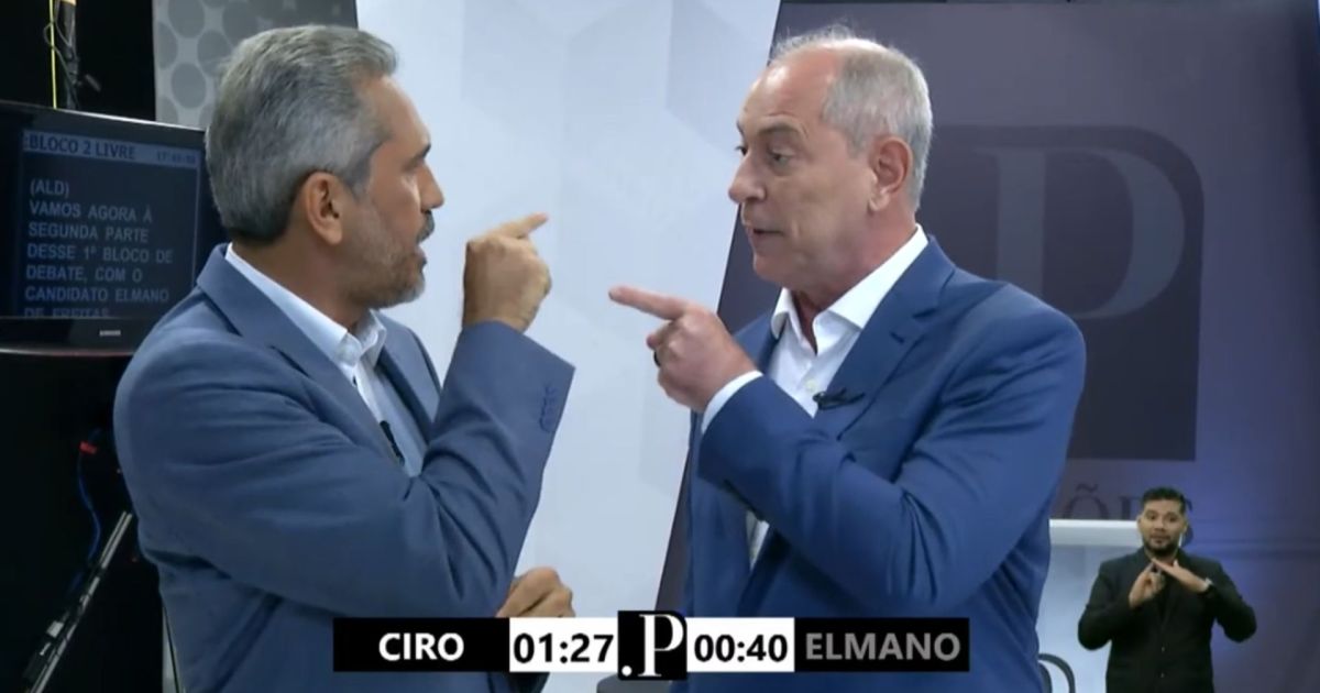 ‘Abaixa o dedinho’: Elmano de Freitas e Ciro Gomes batem-boca em debate ao governo do CE