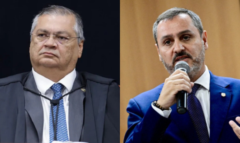 Ministro Flávio Dino, do Supremo Tribunal Federal (STF), e o diretor-geral da Polícia Federal (PF), Andrei Rodrigues