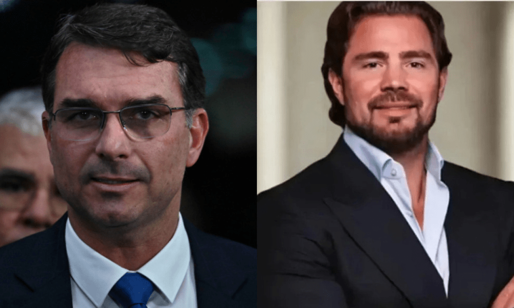 Candidato à Presidência Flávio Bolsonaro e o dono do Banco Master, Daniel Vorcaro