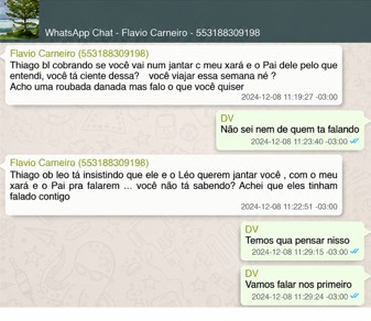 Mensagens apontam que Vorcaro temia vazamento de jantar com ‘Flávio’ e ‘Bolso’
