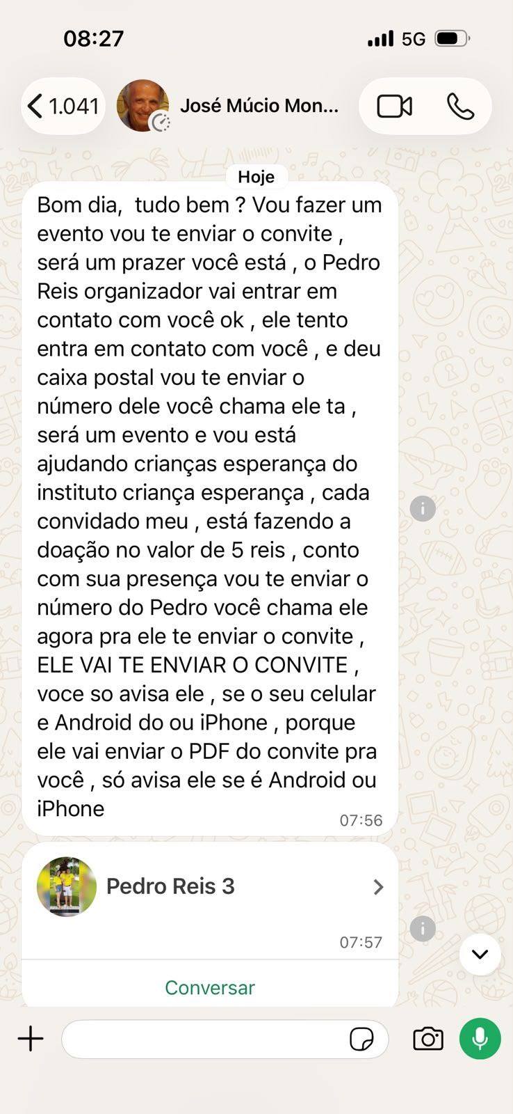 José Múcio tem número clonado por golpistas que pedem dinheiro a contatos; veja prints