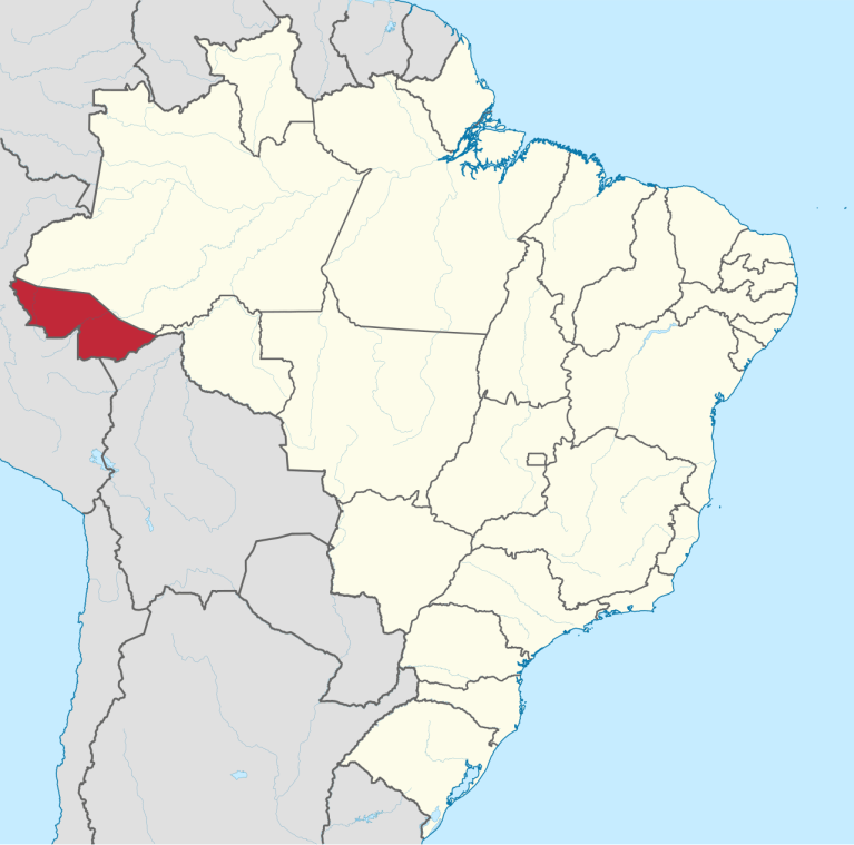 Mapa de Acre no Brasil