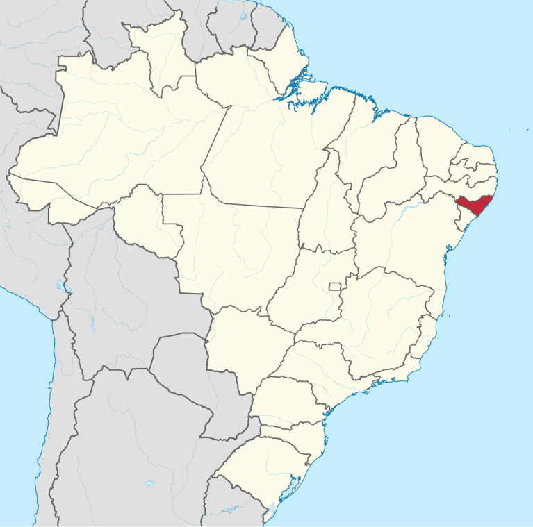 Mapa de Alagoas no Brasil