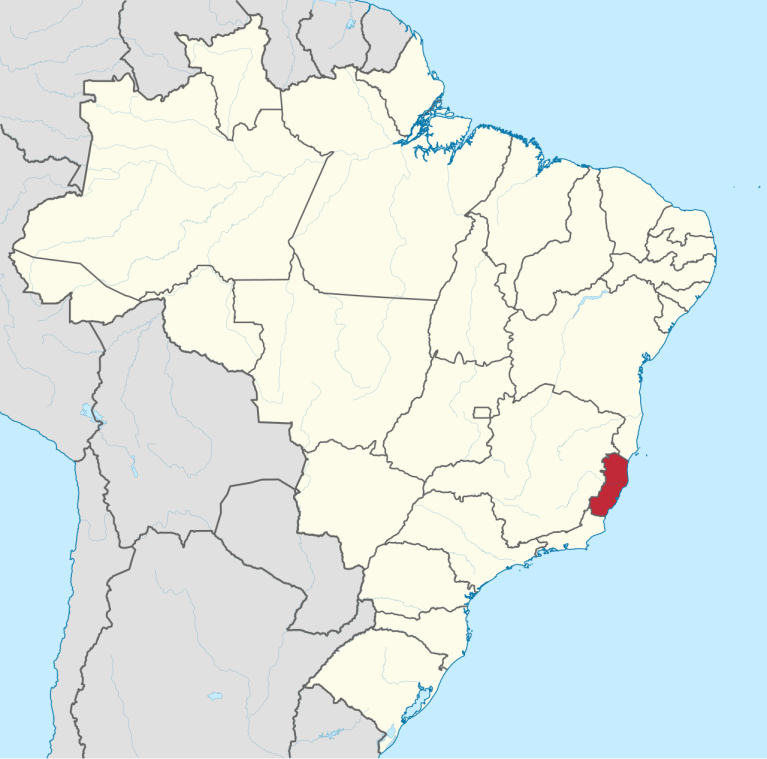 Mapa de Espírito Santo no Brasil