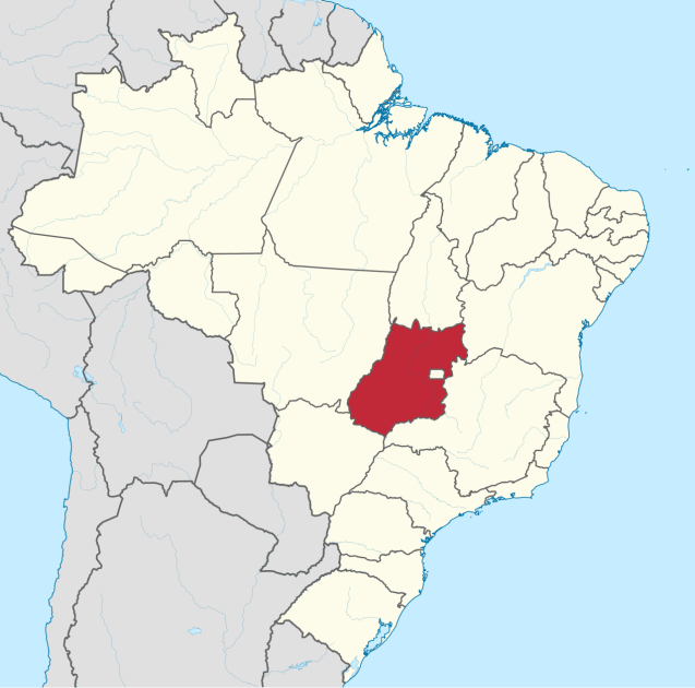 Mapa de Goiás no Brasil