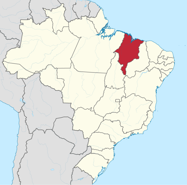 Mapa de Maranhão no Brasil