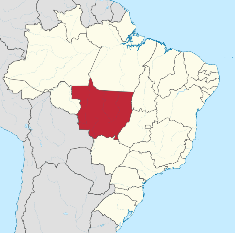 Mapa de Mato Grosso no Brasil