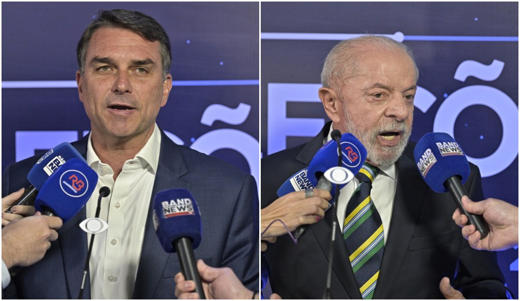 Flávio e Lula durante debate da Band