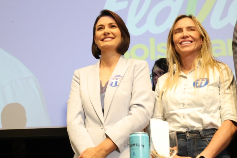 Michelle Bolsonaro e Celina leão