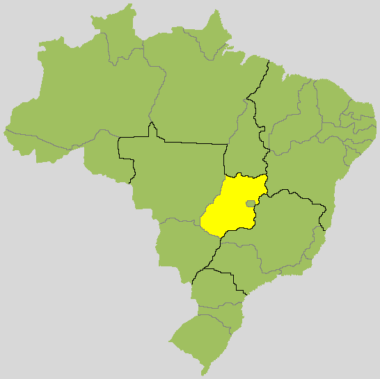 Mapa de Goiás no Brasil