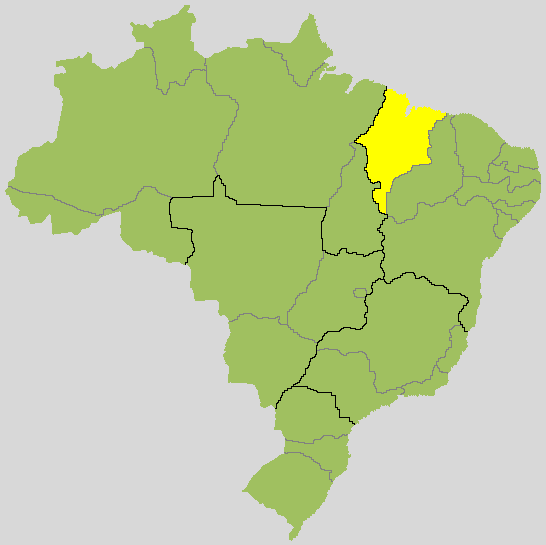 Mapa de Maranhão no Brasil