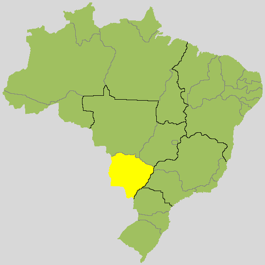 Mapa de Mato Grosso do Sul no Brasil