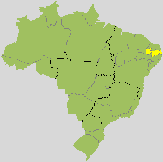 Mapa de Paraíba no Brasil
