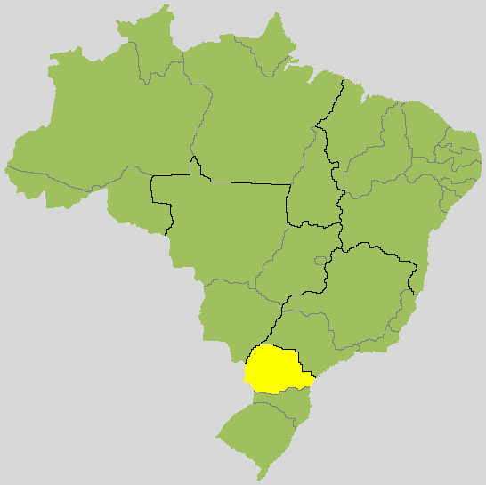 Mapa de Paraná no Brasil