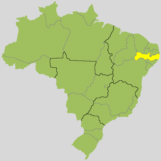 Mapa de Pernambuco no Brasil