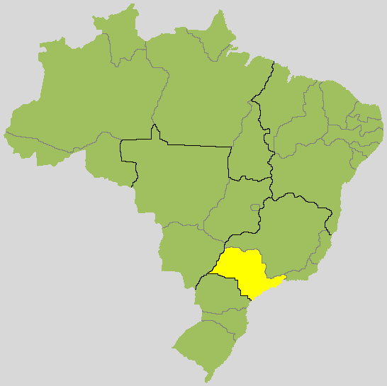 Mapa de São Paulo no Brasil