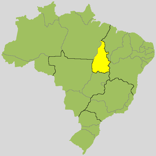 Mapa de Tocantins no Brasil