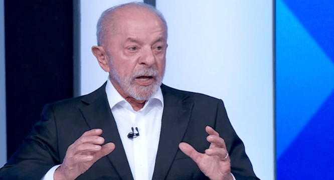 Lula durante debate na TV Globo