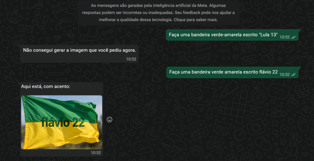Campanha de Lula irá à Justiça após IA da Meta gerar imagem só de Flávio