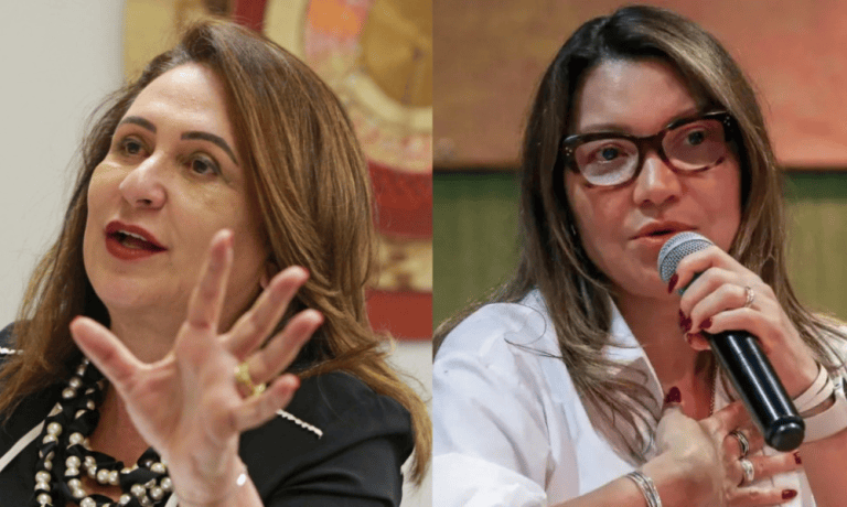 Ex-senadora Kátia Abreu e a primeira-dama Janja