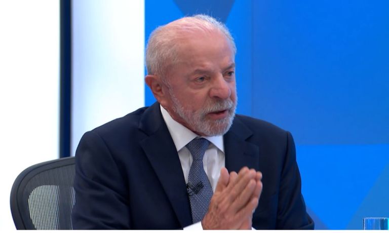 Lula durante sabatina na TV Globo