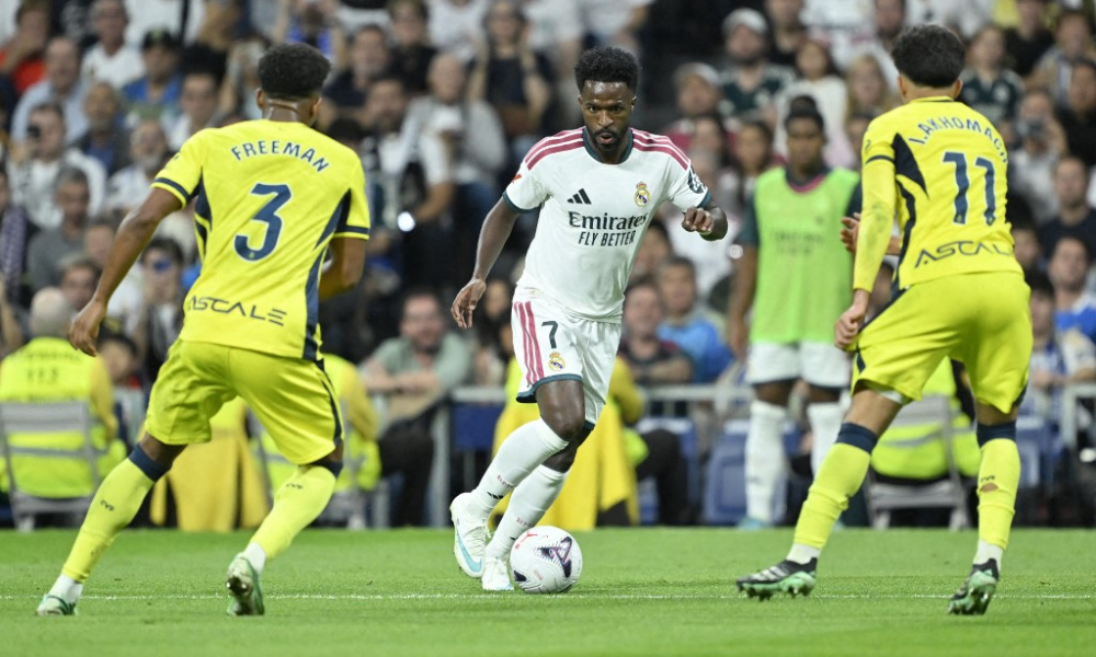 Vinicius Junior, do Real Madrid, durante partida contra o Villarreal, no último sábado (10)